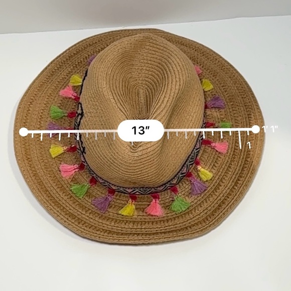 Betsey Johnson Vacay All Day Straw Hat with tassels - Picture 7 of 9